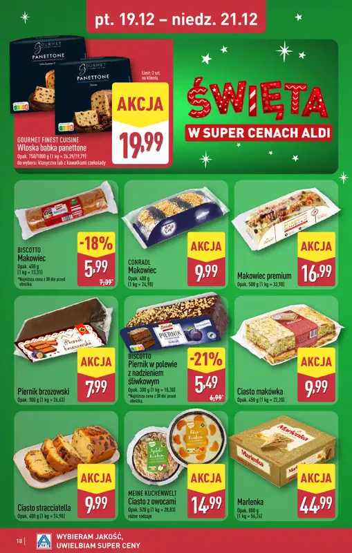 Aldi - gazetka promocyjna SOSNOWIEC: WIELKIE OTWARCIE już w piątek: 19.12! od piątku 19.12 do niedzieli 21.12 - strona 18