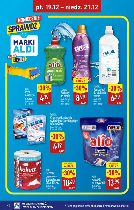 Aldi - gazetka promocyjna SOSNOWIEC: WIELKIE OTWARCIE już w piątek: 19.12! od piątku 19.12 do niedzieli 21.12 - strona 14