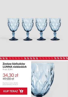 Zestaw kieliszków LUNNA niebieskich