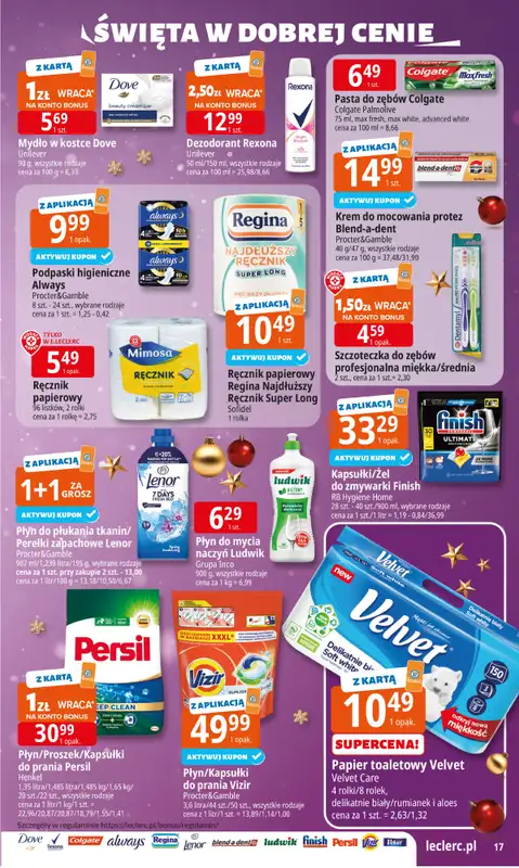 Leclerc - gazetka promocyjna Oferta E.Leclerc I Święta w dobrej cenie od poniedziałku 15.12 do wtorku 23.12 - strona 17