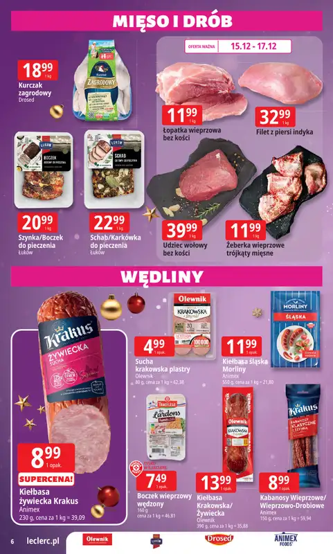 Leclerc - gazetka promocyjna Oferta E.Leclerc I Święta w dobrej cenie od poniedziałku 15.12 do wtorku 23.12 - strona 6
