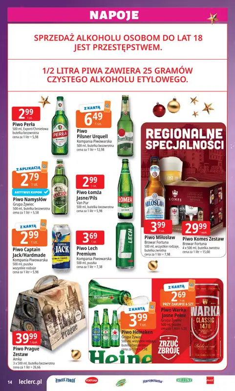 Leclerc - gazetka promocyjna Oferta E.Leclerc I Święta w dobrej cenie od poniedziałku 15.12 do wtorku 23.12 - strona 14