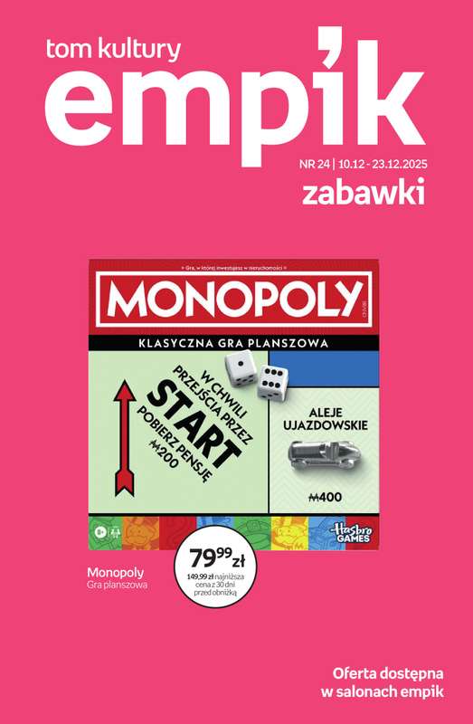 Empik - gazetka promocyjna Tom kultury: zabawki od czwartku 11.12 do wtorku 23.12