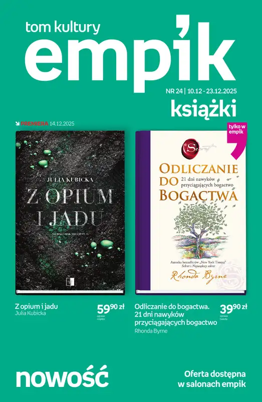 Empik - gazetka promocyjna Tom kultury: książki od czwartku 11.12 do wtorku 23.12