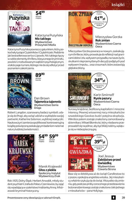 Empik - gazetka promocyjna Tom kultury: książki od czwartku 11.12 do wtorku 23.12 - strona 39