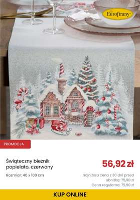 Świąteczny bieżnik popielato, czerwony