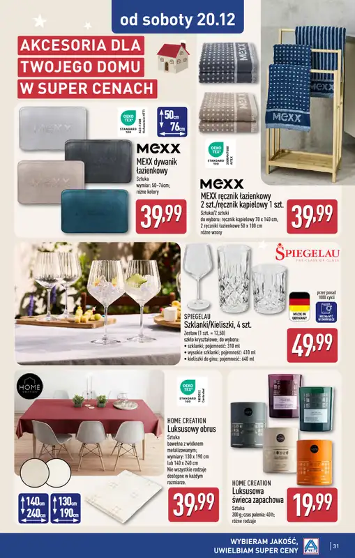 Aldi - gazetka promocyjna RZESZÓW: WIELKIE OTWARCIE już w czwartek: 18.12! od czwartku 18.12 do niedzieli 21.12 - strona 31