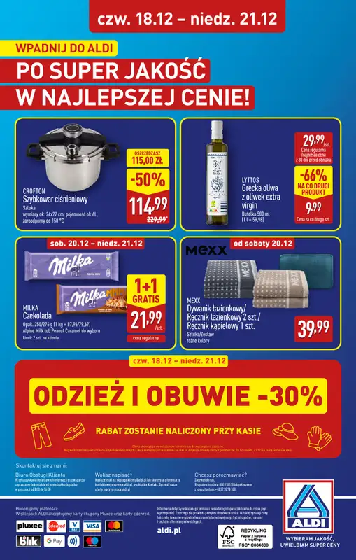 Aldi - gazetka promocyjna RZESZÓW: WIELKIE OTWARCIE już w czwartek: 18.12! od czwartku 18.12 do niedzieli 21.12 - strona 32