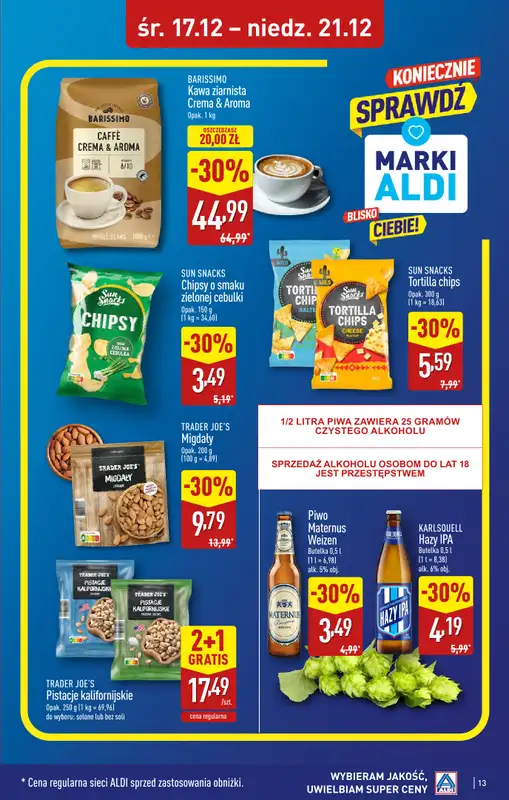 Aldi - gazetka promocyjna GLIWICE: WIELKIE OTWARCIE już w środę: 17.12! od środy 17.12 do niedzieli 21.12 - strona 13