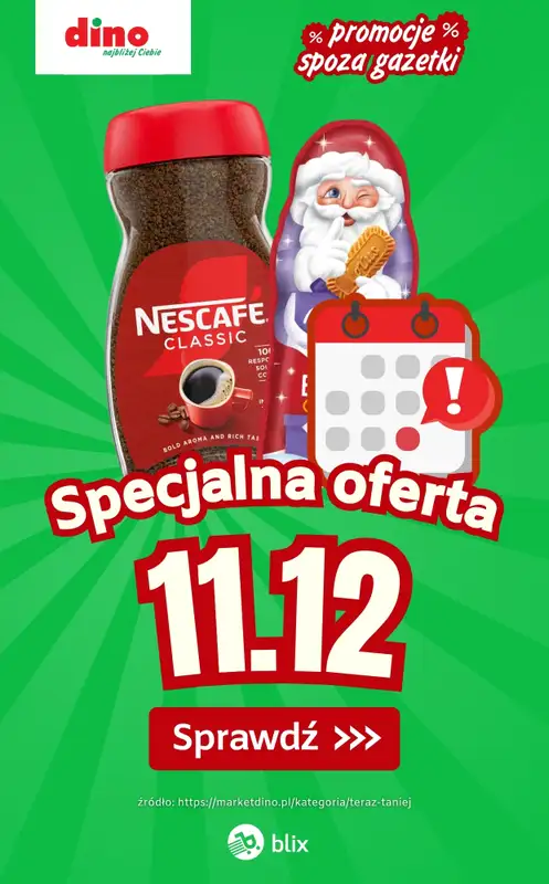 Dino - gazetka promocyjna Specjalna oferta na 11.12.2025 - promocje spoza gazetki od czwartku 11.12 do czwartku 11.12