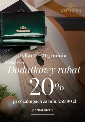 BEST SALE - gazetka promocyjna Wittchen | Dodatkowe -20% przy zakupach od 259,90 zł od czwartku 11.12 do niedzieli 21.12