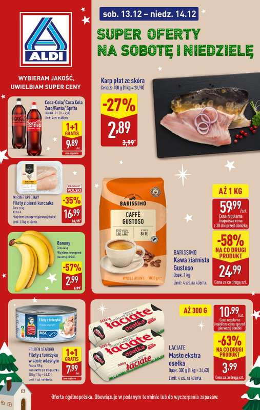 Aldi - gazetka promocyjna Super oferty na sobotę i niedzielę! od soboty 13.12 do niedzieli 14.12