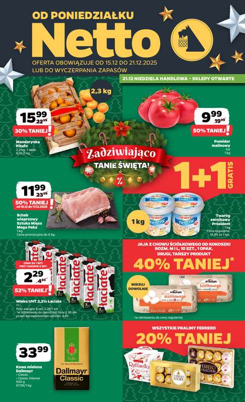 Netto - gazetka promocyjna Gazetka Spożywcza od poniedziałku 15.12 do niedzieli 21.12