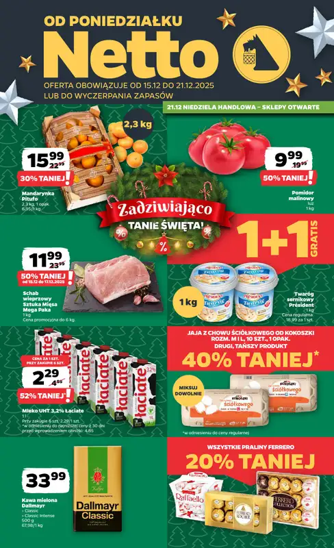 Netto - gazetka promocyjna Gazetka Spożywcza od poniedziałku 15.12 do niedzieli 21.12