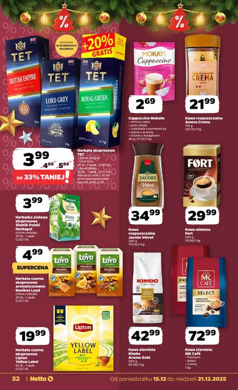 Netto - gazetka promocyjna Gazetka Spożywcza od poniedziałku 15.12 do niedzieli 21.12 - strona 32