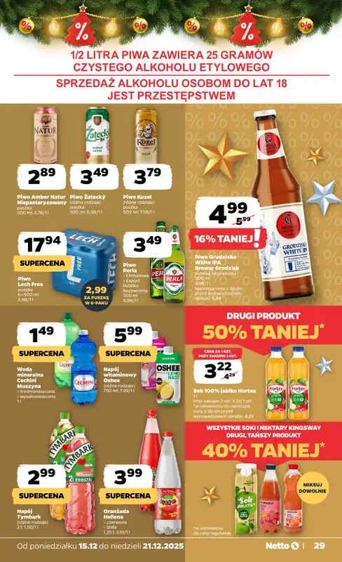 Netto - gazetka promocyjna Gazetka Spożywcza od poniedziałku 15.12 do niedzieli 21.12 - strona 29