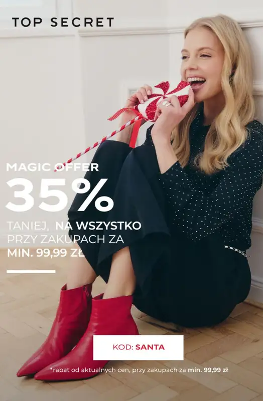 Top Secret - gazetka promocyjna -35% na wszystko przy zakupach za min. 99,99 zł od piątku 12.12 do poniedziałku 15.12