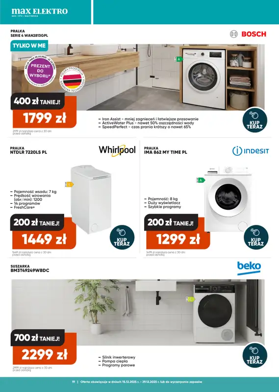 Max Elektro - gazetka promocyjna Gazetka od poniedziałku 15.12 do poniedziałku 29.12 - strona 19