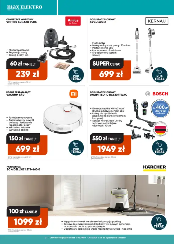 Max Elektro - gazetka promocyjna Gazetka od poniedziałku 15.12 do poniedziałku 29.12 - strona 2