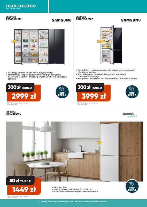 Max Elektro - gazetka promocyjna Gazetka od poniedziałku 15.12 do poniedziałku 29.12 - strona 17