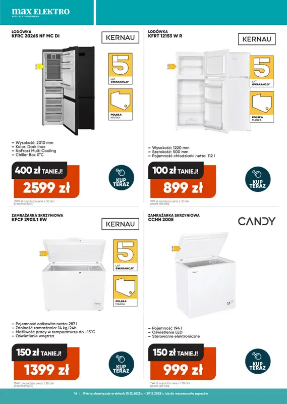 Max Elektro - gazetka promocyjna Gazetka od poniedziałku 15.12 do poniedziałku 29.12 - strona 16