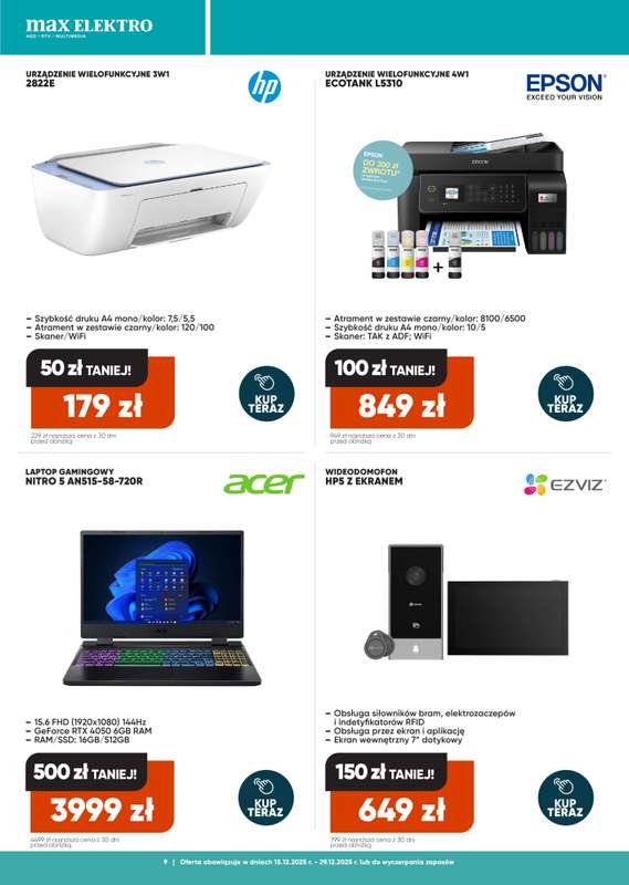 Max Elektro - gazetka promocyjna Gazetka od poniedziałku 15.12 do poniedziałku 29.12 - strona 9