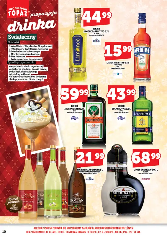 TOPAZ - gazetka promocyjna Alkohole na Święta/Sylwester 15.12.-31.12.2025 od poniedziałku 15.12 do środy 31.12 - strona 10