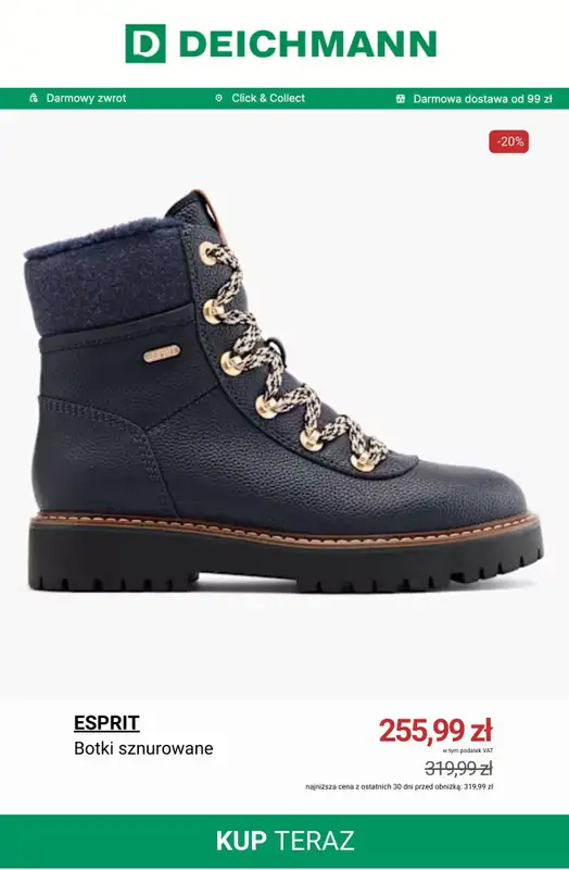 Deichmann - gazetka promocyjna Buty marki ESPRIT od soboty 13.12  - strona 9