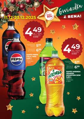 Duży Ben - gazetka promocyjna Oferta napoje i piwa od piątku 12.12 do wtorku 23.12