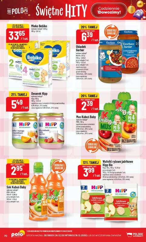 POLOmarket - gazetka promocyjna Gazetka od środy 10.12 do wtorku 16.12 - strona 70