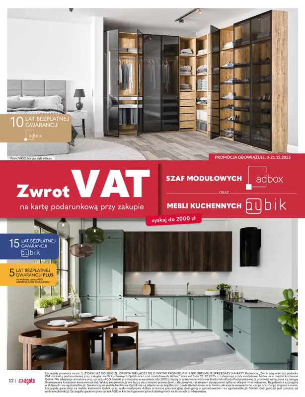 Salony Agata - gazetka promocyjna Już 19.12 Wielkie Otwarcie Agaty w Ełku! od piątku 19.12 do poniedziałku 05.01 - strona 12