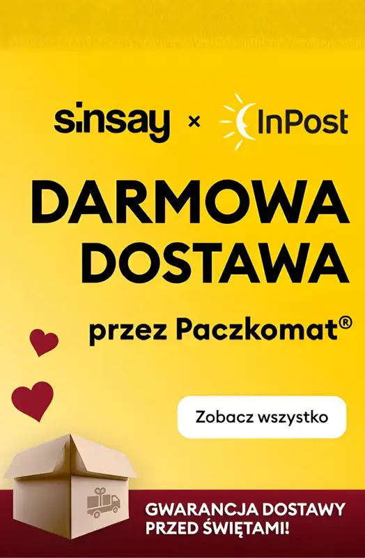 Sinsay - gazetka promocyjna Darmowa dostawa przez Paczkomat! od piątku 12.12 