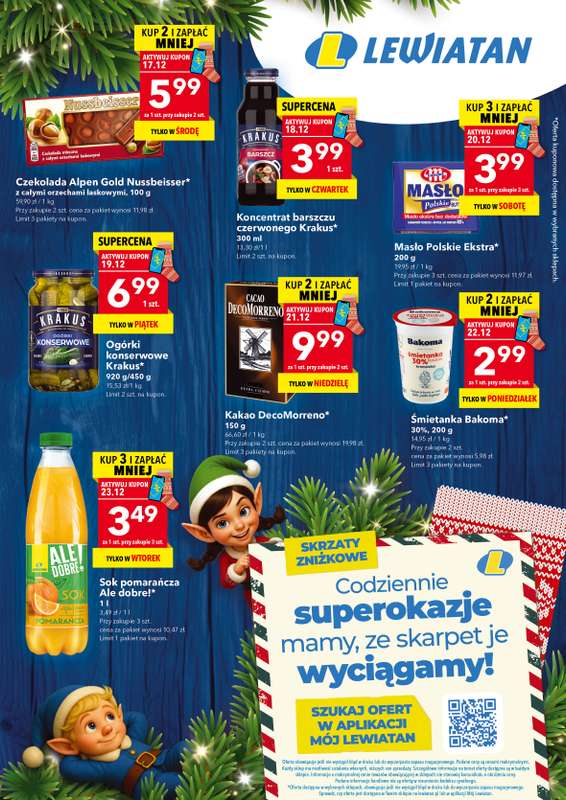 LEWIATAN - gazetka promocyjna Skrzaty Zniżkowe Lewiatana od środy 17.12 do wtorku 23.12