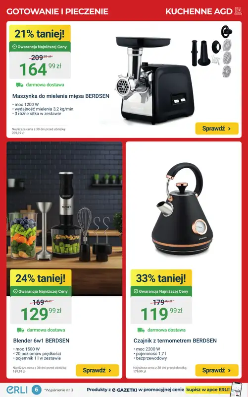 ERLI - gazetka promocyjna Złap HIT dnia oraz elektronikę i kuchenne sprzęty taniej! od poniedziałku 15.12 do niedzieli 21.12 - strona 6