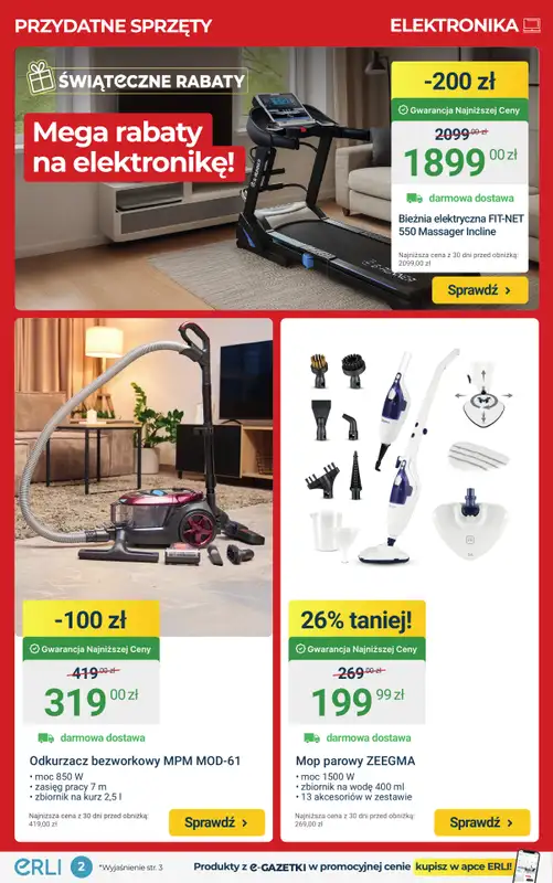 ERLI - gazetka promocyjna Złap HIT dnia oraz elektronikę i kuchenne sprzęty taniej! od poniedziałku 15.12 do niedzieli 21.12 - strona 2