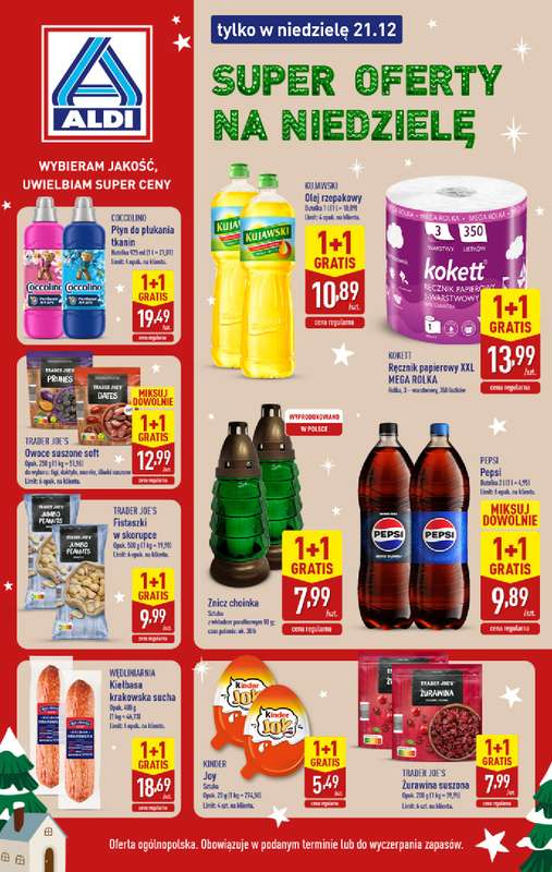 Aldi - gazetka promocyjna Super oferty na  niedzielę! od niedzieli 21.12 do niedzieli 21.12