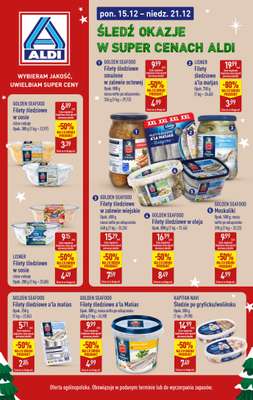 Aldi - gazetka promocyjna Śledź okazje w super cenach Aldi! od poniedziałku 15.12 do niedzieli 21.12
