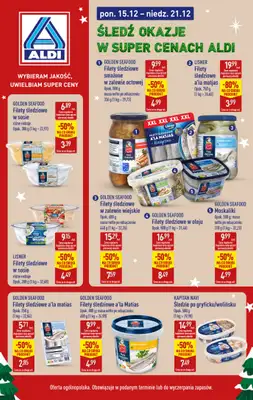 Aldi - gazetka promocyjna Śledź okazje w super cenach Aldi! od poniedziałku 15.12 do niedzieli 21.12