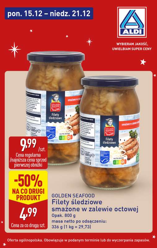 Aldi - gazetka promocyjna Śledź okazje w super cenach Aldi! od poniedziałku 15.12 do niedzieli 21.12 - strona 8