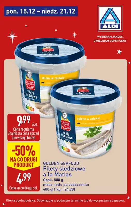Aldi - gazetka promocyjna Śledź okazje w super cenach Aldi! od poniedziałku 15.12 do niedzieli 21.12 - strona 5