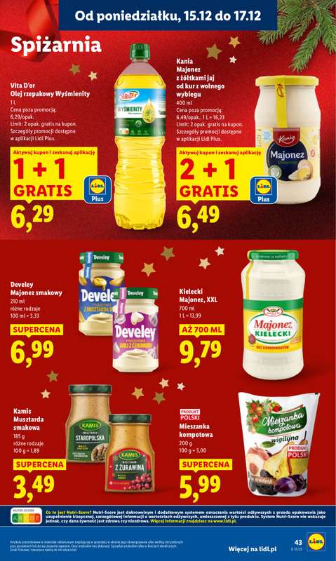 Lidl - gazetka promocyjna Oferta od poniedziałku od poniedziałku 15.12 do środy 17.12 - strona 45