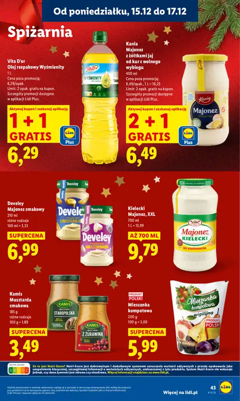 Lidl - gazetka promocyjna Oferta od poniedziałku od poniedziałku 15.12 do środy 17.12 - strona 45
