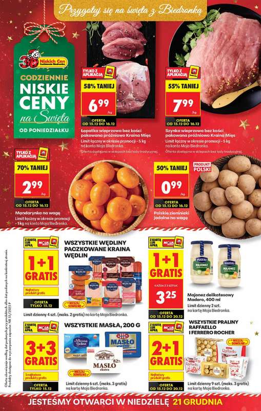 Biedronka - gazetka promocyjna Od poniedziałku od poniedziałku 15.12 do niedzieli 21.12