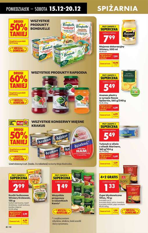 Biedronka - gazetka promocyjna Od poniedziałku, Z ladą tradycyjną od poniedziałku 15.12 do niedzieli 21.12 - strona 42