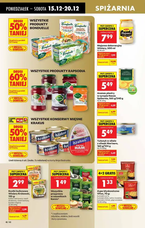 Biedronka - gazetka promocyjna Od poniedziałku, Z ladą tradycyjną od poniedziałku 15.12 do niedzieli 21.12 - strona 42