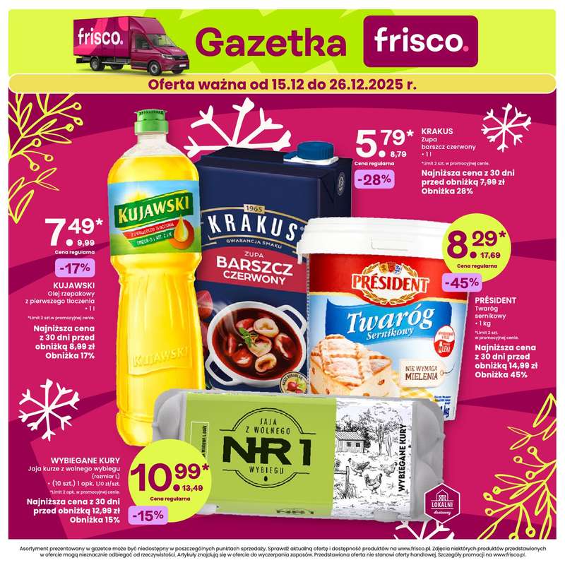 Frisco - gazetka promocyjna Gazetka od poniedziałku 15.12 do piątku 26.12