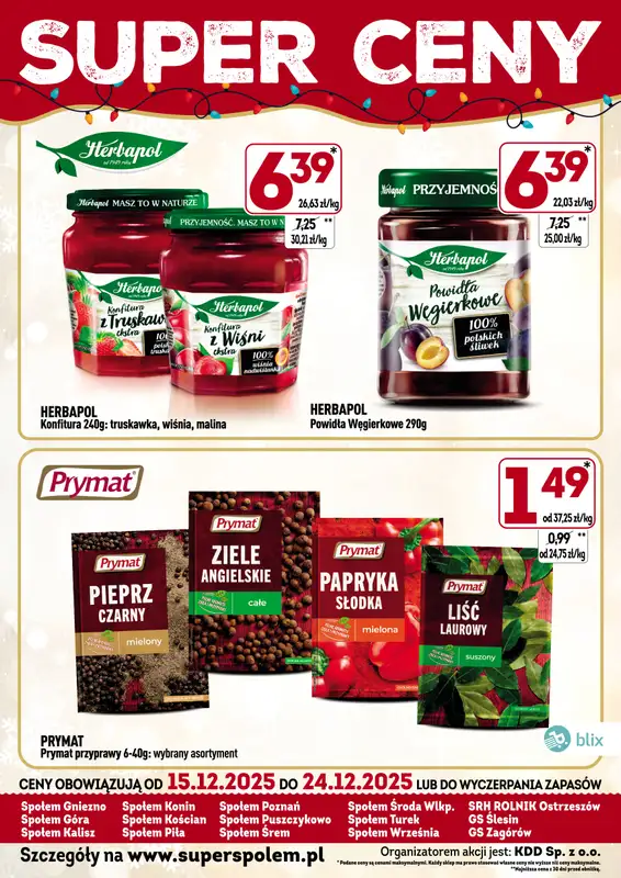 Społem - Blisko i Korzystnie - gazetka promocyjna Super ceny! od poniedziałku 15.12 do środy 24.12 - strona 3