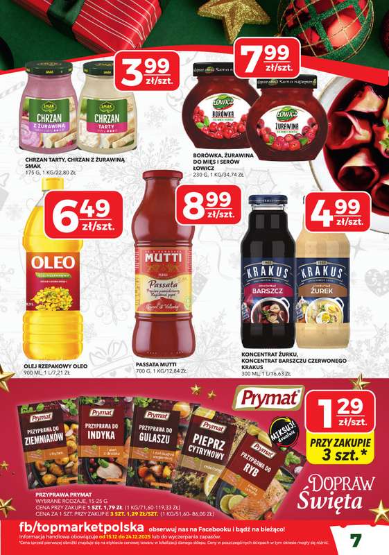 Top Market - gazetka promocyjna Gazetka od poniedziałku 15.12 do środy 24.12 - strona 7