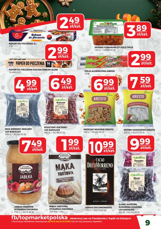 Top Market - gazetka promocyjna Gazetka od poniedziałku 15.12 do środy 24.12 - strona 9