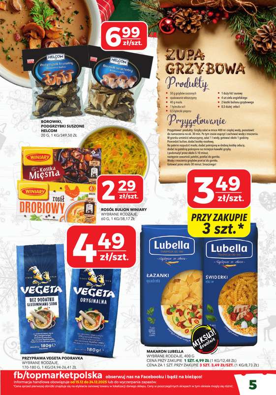 Top Market - gazetka promocyjna Gazetka od poniedziałku 15.12 do środy 24.12 - strona 5